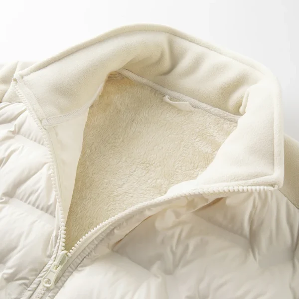 LNGXO Unisex Warm Fleece Windbreaker Men Women Winter Duck Down Jacket Outdoor Hiking Camping Mountaineering Windproof Coat