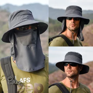 Fisherman's hat, male sun hat, summer outdoor quick drying sun hat, fishing breathable sun hat, female face mask hat