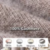 100shmere Beanie Hat for Women's Winter Satin Lined Knitted Solid Skullies Cap Silk Lining Soft Warm Slouchy Bonnet