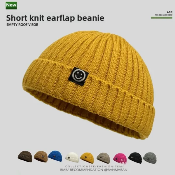 Fashion Hip Hop Beanie Knitted Hat Men Skullcap Women Winter Warm Brimless Baggy Melon Cap Cuff Docker Fisherman Beanies Hats