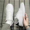 Business Casual Men's Shoes Soft Women Shoes Comfortable Casual PU Leather Shoes for Men Autumn Solid White Men Sneakers