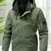 Waterproof Jacket Men Outdoor Softshell Zip Up Hooded Jacket Windbreaker Hiking Camping Coats Lightweight Spring Autumn Coats