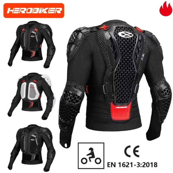 New Motocross Armor Jacket Off-Road Motorcycle Protection Gear Anti Crash Chest Back Padding Motorbike Jacket Pants CE Certified