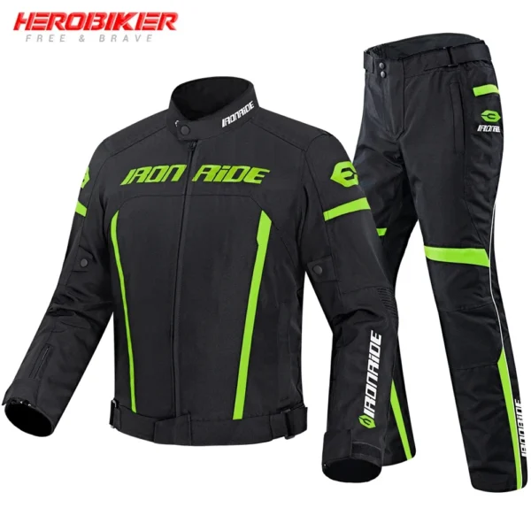 Waterproof Motorcycle Jacket Motorcross Jacket Pants Moto Jacket Windproof Riding Racing Motorbike Clothes With Protective Gear