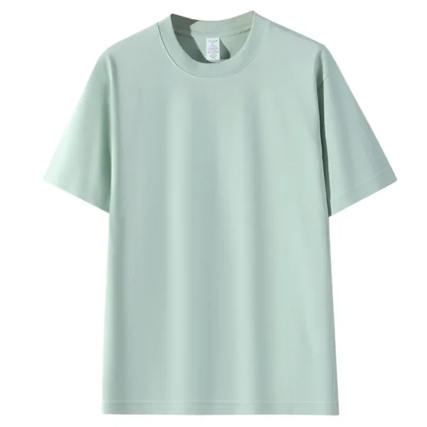 1pcs 230g Pure Cotton T-Shirt Summer Short Sleeve Tees Comfort Fashion Solid Couple's Tops Boys Girls Casual Round Neck T Shirts