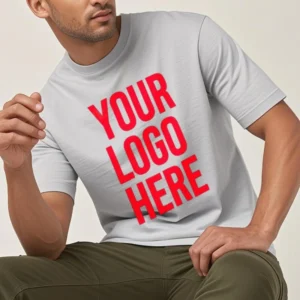 For him upload your pictures Retro summer t shirt Your Logo Here Text Design Short Sleeve Big size Personality Crew Neck Adult