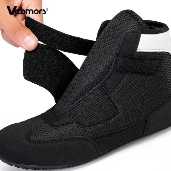 High-top Wrestling Shoes Kid's Anti-slip Boxing Shoes Elastic Boys Girls Free Sparring Martial Art Shoes Gym Training Sneakers