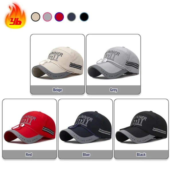 Summer With Windproof Rope Extended Brim Adjustable Baseball Cap Fishing Hat Trucker Caps Dad Hats