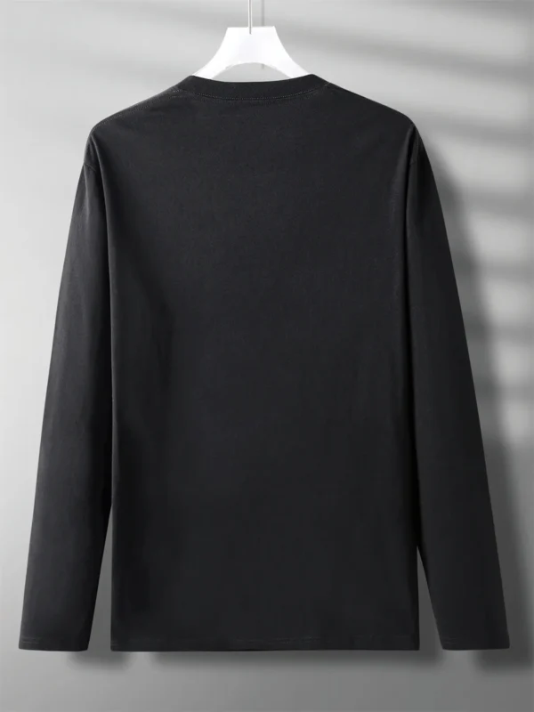 Men's 100% pure cotton loose fit plus size comfortable casual DREAM letter printed round neck long sleeved T-shirt top