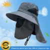 Summer Outdoor Fishing Caps Men Wide Brim UV Protective Mask Thin Casual Hats Sports Climbing Sun Hats