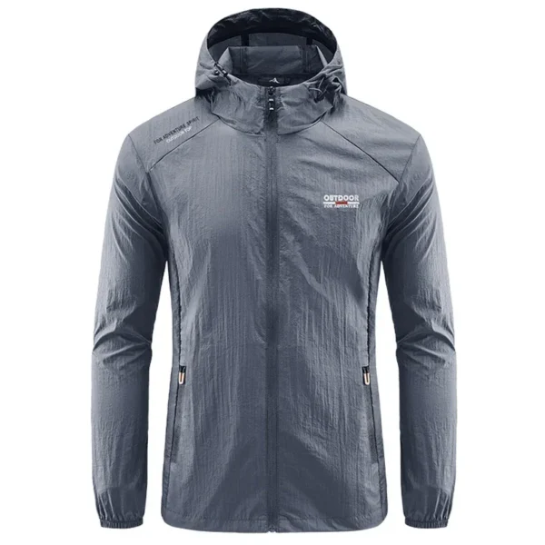 Summer Men Hiking Fishing Cycling Hooded Gym Sport Windbreaker Ultra Light Coat Men Outdoor Quick Dry Sun-Protective Thin Jacket