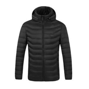 Winter Heating Warm Coat Hooded Windproof Outerwear Nylon Polyester Men’s Ski Jacket for Cold Environments