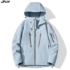 JNLN Unisex Rain Coat Hiking Camping Trekking Mountaineering Waterproof Jackets Men Women Outdoor Sporty Windproof Windbreaker