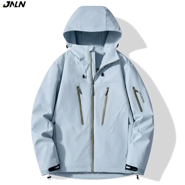 JNLN Unisex Rain Coat Hiking Camping Trekking Mountaineering Waterproof Jackets Men Women Outdoor Sporty Windproof Windbreaker