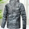 Men’s Outdoor Hiking Jacket Waterproof Windbreaker Hooded Coat Lightweight Sportswear for Camping Trekking Climbing Travel