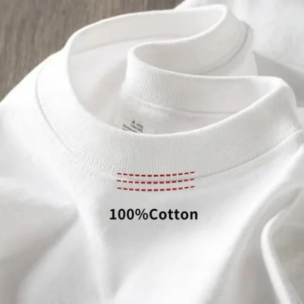 Pure White 260g Heavy T-shirt Men's Summer Pure Cotton Short-sleeved New Men's and Women's Streetwear