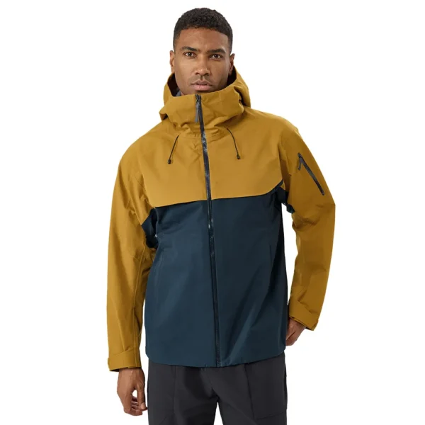 Autumn and winter hard-shell windbreaker windproof rainproof breathable outdoor hiking mountaineering ski suit hooded jacket