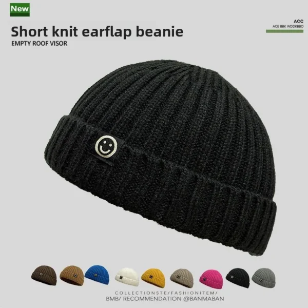 Fashion Hip Hop Beanie Knitted Hat Men Skullcap Women Winter Warm Brimless Baggy Melon Cap Cuff Docker Fisherman Beanies Hats