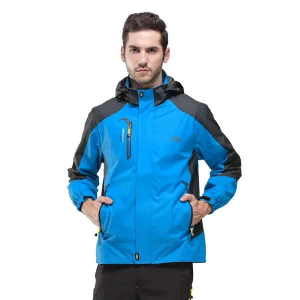 TRVLWEGO Camping Hiking Jacket Men Autumn Outdoor Sports Coats Climbing Trekking Windbreaker Travel Waterproof Jackets Black