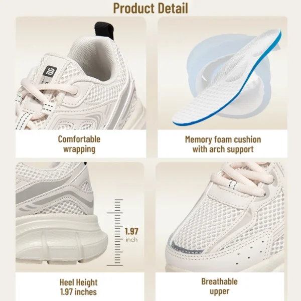 Baasploa Women Sports Shoes Outdoor Lightweight Breathable Jogging Sneakers Female Casual Mesh Anti-slip Lace Up Running Shoes