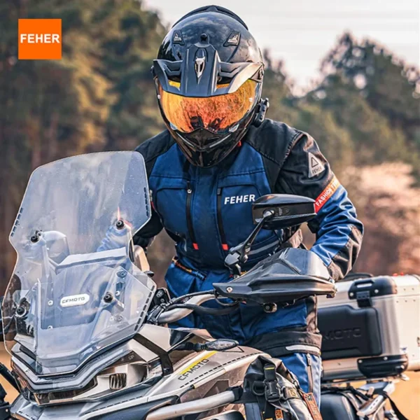 FEHER All Season Motorcycle Rally Suit Man Waterproof Riding Jacket Set 3 Layers Built-in CE Protection for Long-distance Travel