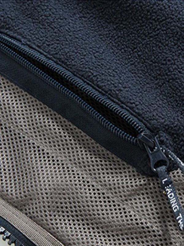 Navy Blue Fleece Zip - Up Jacket with Norwegian Flag and "Outdoor Norway" Embroidery