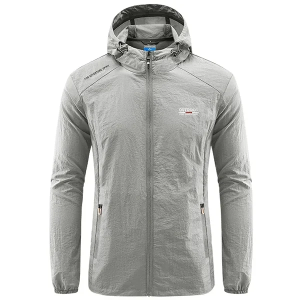 Summer Men Hiking Fishing Cycling Hooded Gym Sport Windbreaker Ultra Light Coat Men Outdoor Quick Dry Sun-Protective Thin Jacket