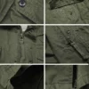 M65 Field Jacket, Men's Military Jacket, Retro Multi Pocket Collar Zipper Jacket, 100% Cotton