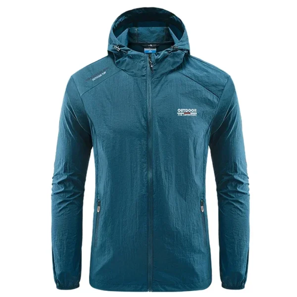 Summer Men Hiking Fishing Cycling Hooded Gym Sport Windbreaker Ultra Light Coat Men Outdoor Quick Dry Sun-Protective Thin Jacket