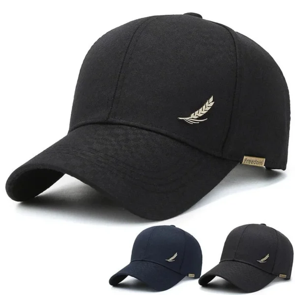 Men's breathable baseball cap, spring and summer fashionable baseball cap, wheat ear copper label outdoor casual baseball cap