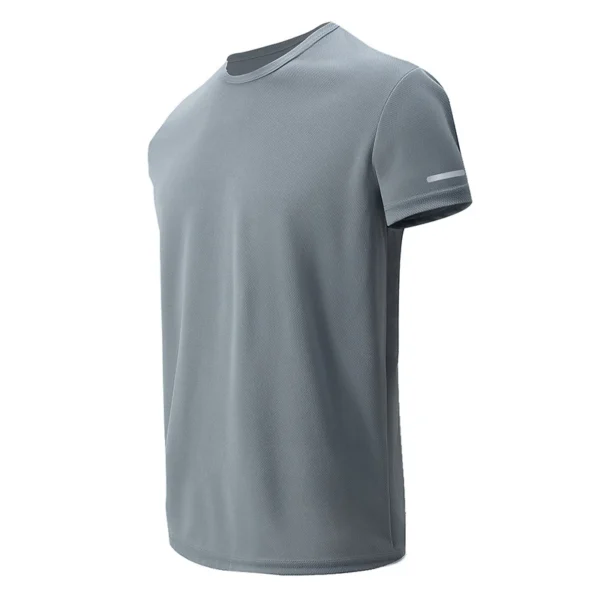 2/4/6Piece Four Seasons Men's Solid Color Round Neck Short Sleeve Top With Printed Cuffs Youth Sports And Leisure T-shirt trendy