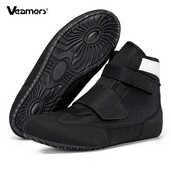 High-top Wrestling Shoes Kid's Anti-slip Boxing Shoes Elastic Boys Girls Free Sparring Martial Art Shoes Gym Training Sneakers