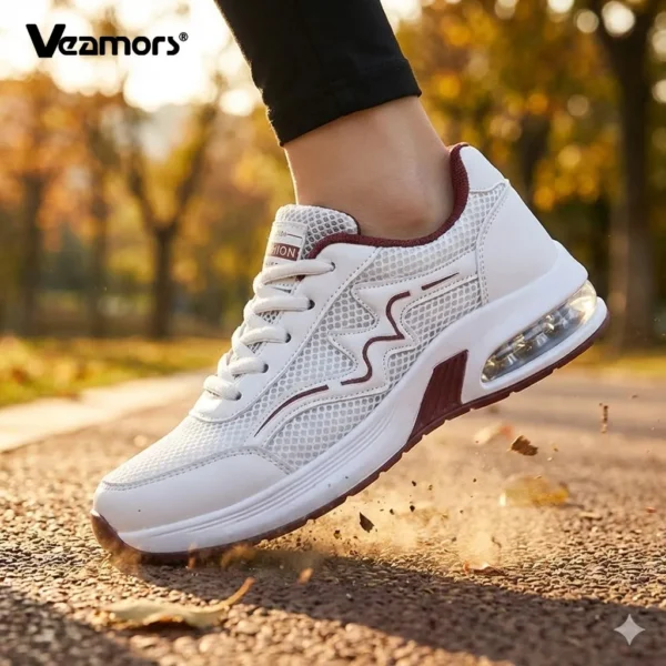 Women Air Cushion Shock Absorption Running Shoes Breathable Anti-slip Lightweight Outdoor Gym Fitness Casual Daily Wear Sneakers