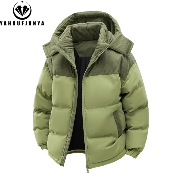 Autumn Winter Men Outdoor Removable Hooded Windbreak Jacket Coats Men Warm Outwear Casual Fashion Solid Parkas Jacket Male Tops