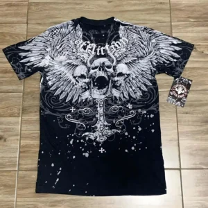 The 2025 summer new men's T-shirt features outdoor street fashion casual comfort breathability and 3D skull pattern printing