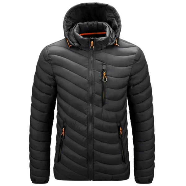 Mens Lightweight Outdoor Puffer Jacket Hooded Insulated Thermal Puffy Winter Heated Running Travle Casual Cotton Outdoor Coat