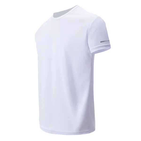 2/4/6Piece Four Seasons Men's Solid Color Round Neck Short Sleeve Top With Printed Cuffs Youth Sports And Leisure T-shirt trendy