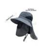 Summer Outdoor Fishing Caps Men Wide Brim UV Protective Mask Thin Casual Hats Sports Climbing Sun Hats
