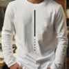 Men's 100% pure cotton loose fit plus size comfortable casual DREAM letter printed round neck long sleeved T-shirt top