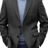 Premium Men's Suit Brown Blazer Prom Tuxedos Herringbone Tweed Single Breasted Formal Bussiness Jacket for Wedding（Only Coat）