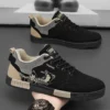 Men's easy to wipe clean casual shoes, good grip, low top lace-up sneakers, men's shoes