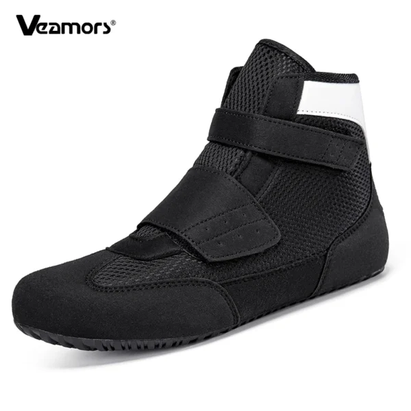 High-top Wrestling Shoes Kid's Anti-slip Boxing Shoes Elastic Boys Girls Free Sparring Martial Art Shoes Gym Training Sneakers