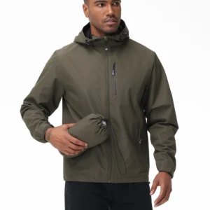 Summer Men's Raincoat, Waterproof Lightweight Breathable Jacket for Camping Hiking Cycling Fishing with Inner Pocket