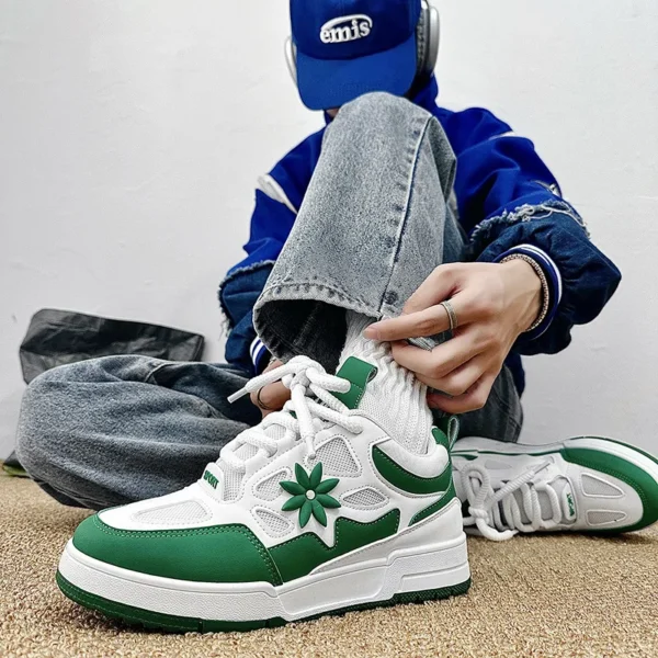 Fashion Mens Shoes Trend Street Skateboard Shoes Man Luxury Brand Training Sneakers Mesh Breathable Casual Shoes Tenis Masculino