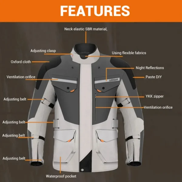Motorcycle Jacket Off-Road Race Cycling Jerseys Winter Warm Coat Motorcycle Outdoor Travel Sports Jacket Cycling Equipment