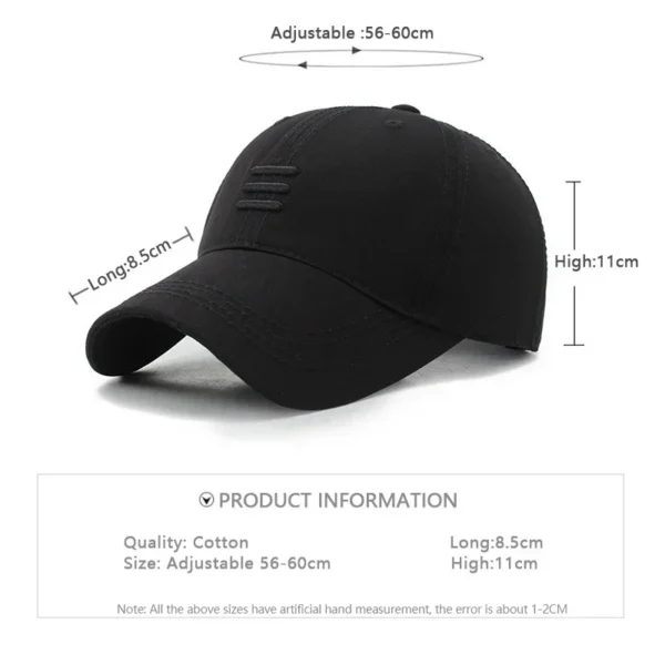 Hat baseball cap European and American fashion spring and autumn sun hat simple black summer leisure duckbill cap sports cap