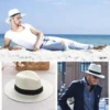 Male Foldable Big Head Straw Hat Panama Summer Outdoors Cowboy Hat Sandy Beach Sun Hats Man Plus Size Fedora Hat 57CM 60CM 64CM