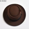 NEW Vintage Pork Pie Hat Mens Rolled Brim Felt Fedora Hat with Feather Gentleman Church Cap Trilby Jazz Hats