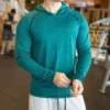 Autumn Gym Men T Shirt Casual Long Sleeve Slim Tops Tees elastic T-shirt Sports Fitness breathable Quick dry Hooded T Shirt