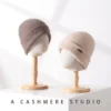 100% Cashmere Hat For Women Men Outdoor 2-Layer Thickened Warm Winter Hats Solid Caps Knit Seamless Beanie Hat Unisex